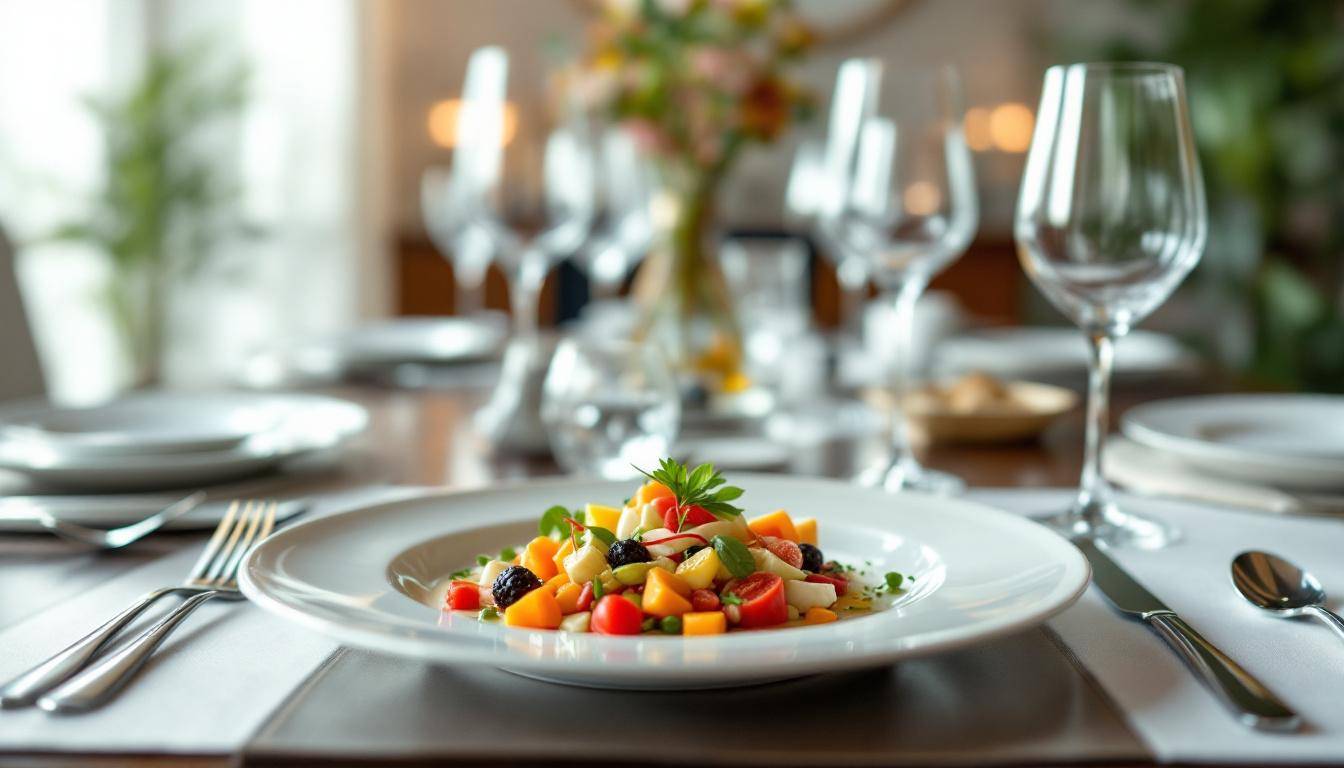 Buffet gastronomique halal haut de gamme à Lyon avec mise en scène raffinée