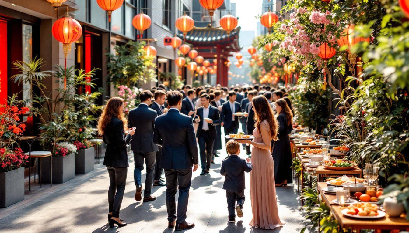 Événement d'entreprise avec buffet oriental