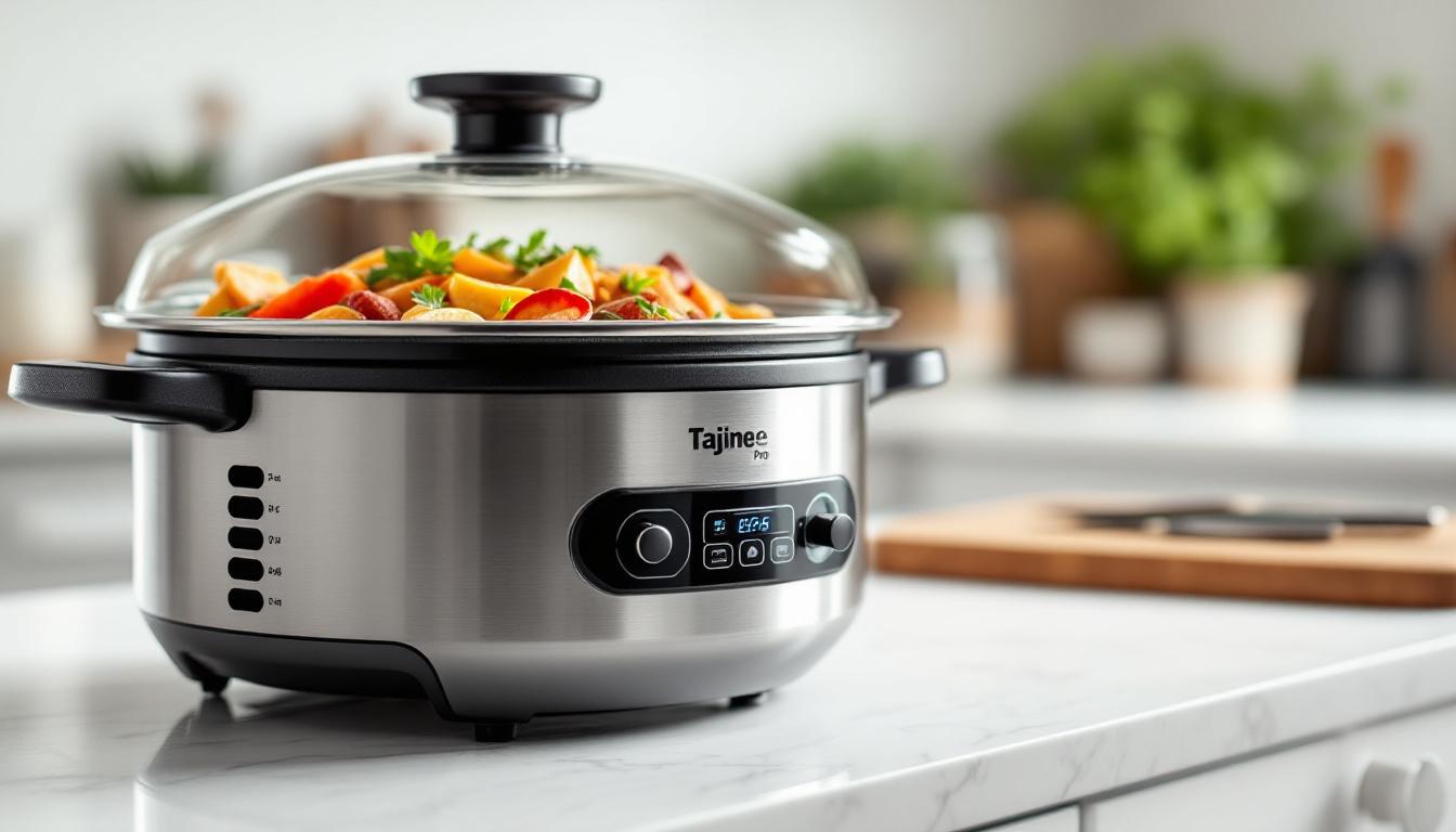 Cuisson professionnelle de tajines dans cuisine de traiteur