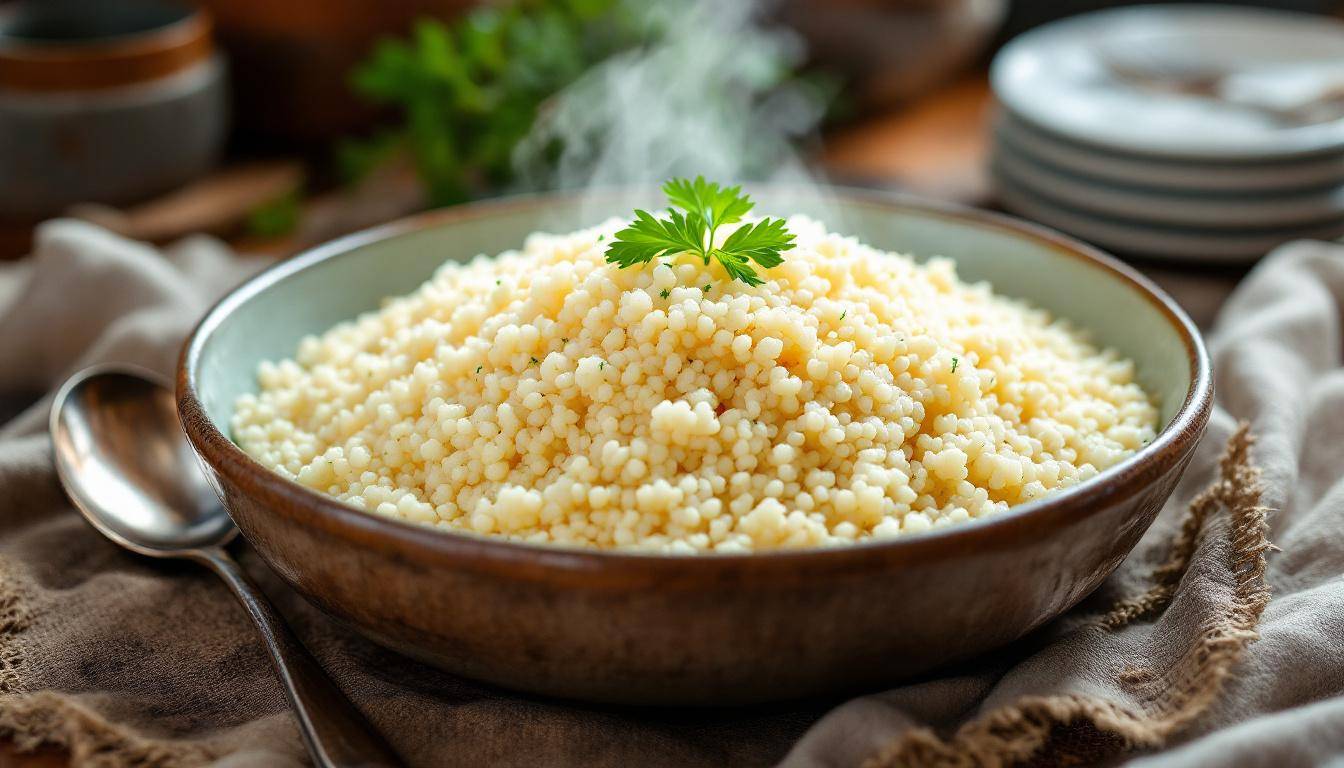 Préparation traditionnelle du couscous royal avec légumes et viandes