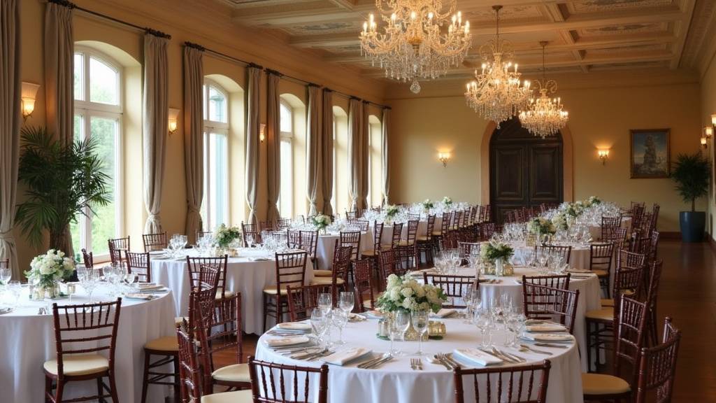 Château élégant pour mariage halal dans le Rhône avec jardins à la française