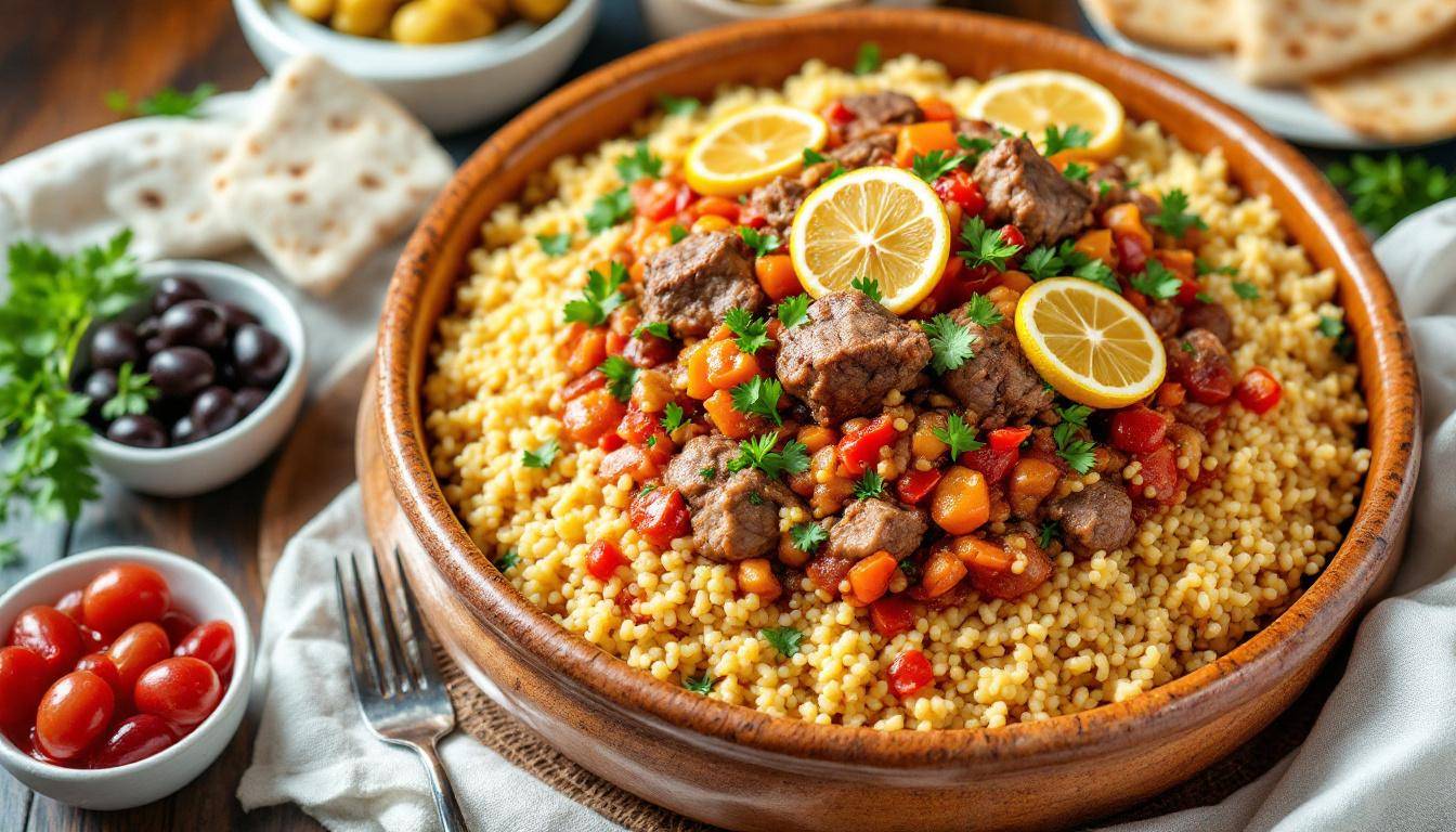 Assortiment de plats traditionnels marocains pour mariage