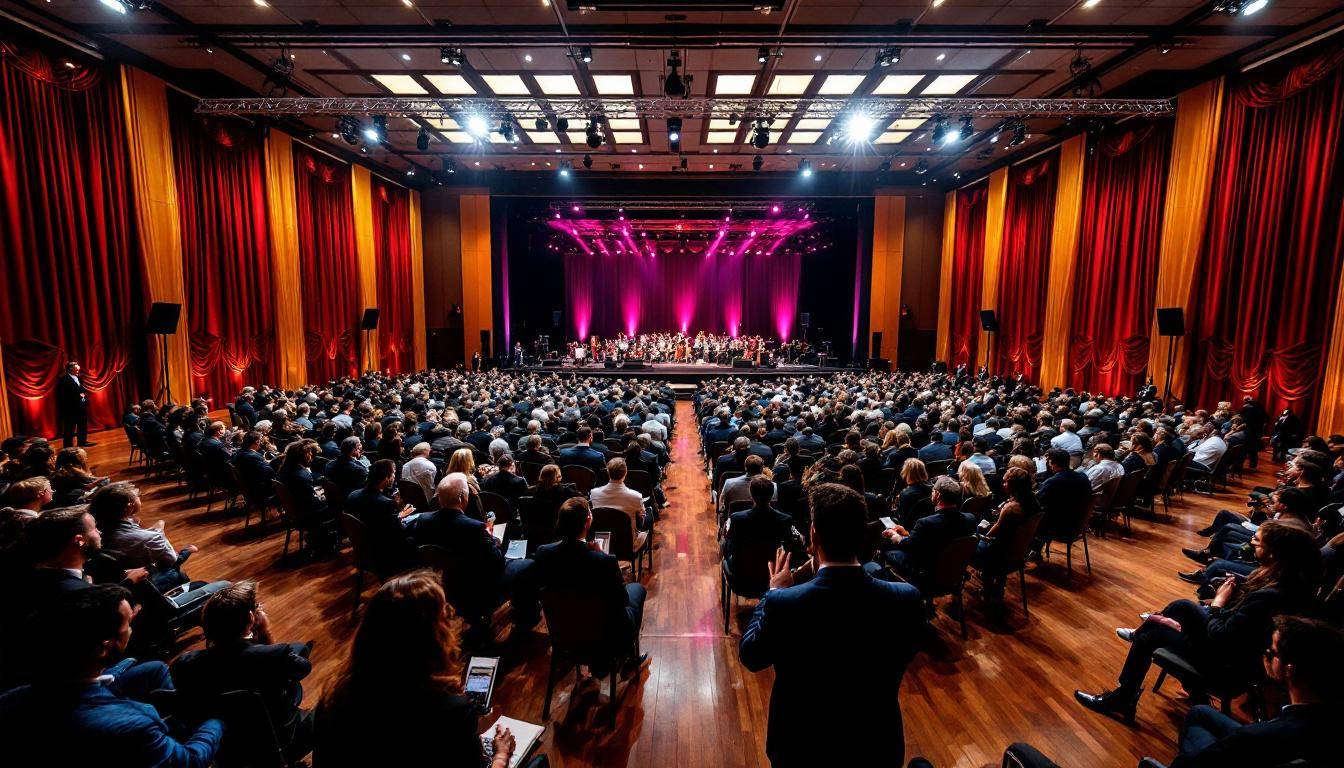 Grande salle de réception décorée pour mariage oriental