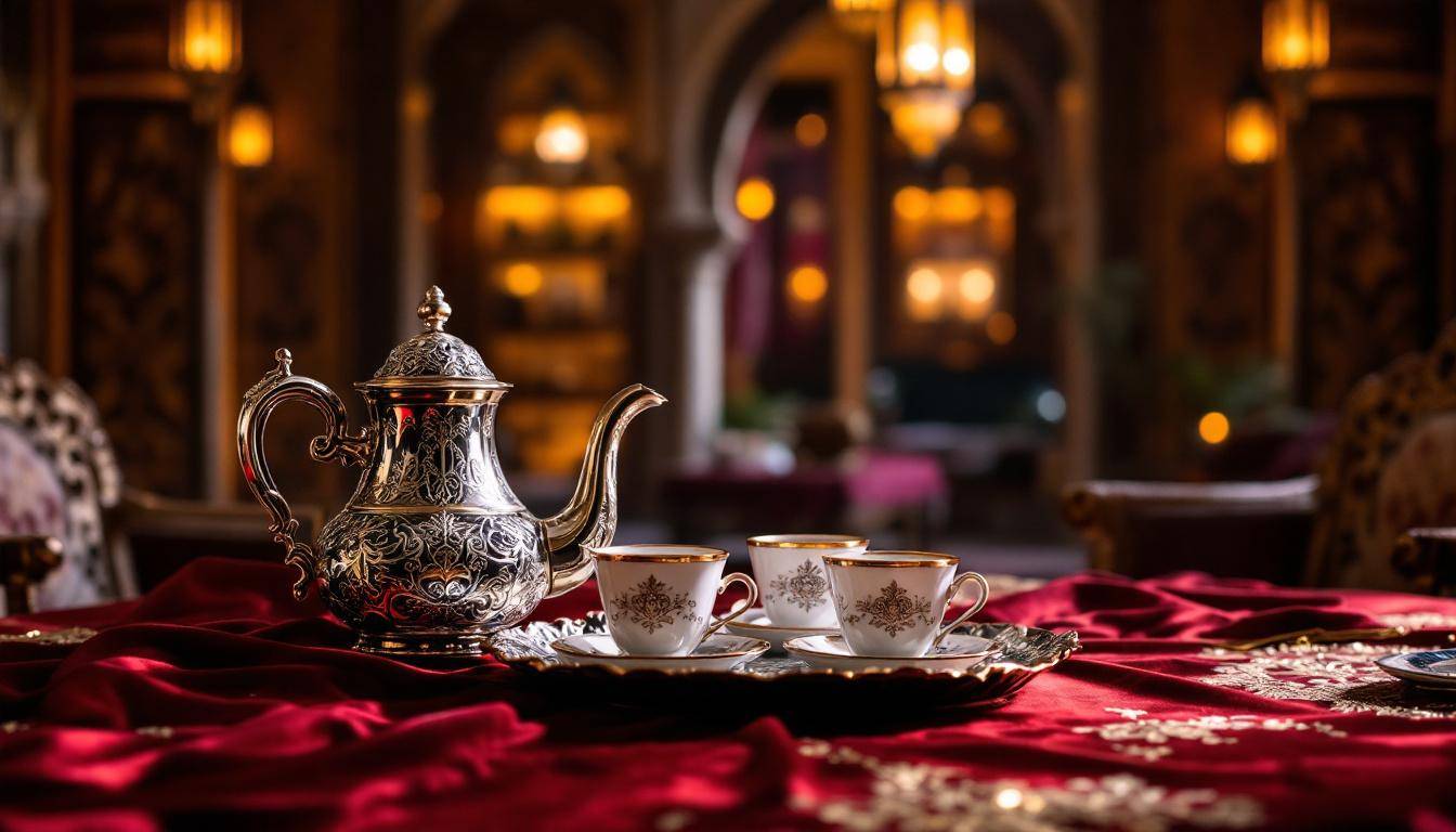 Serveurs en tenue traditionnelle marocaine pour mariage