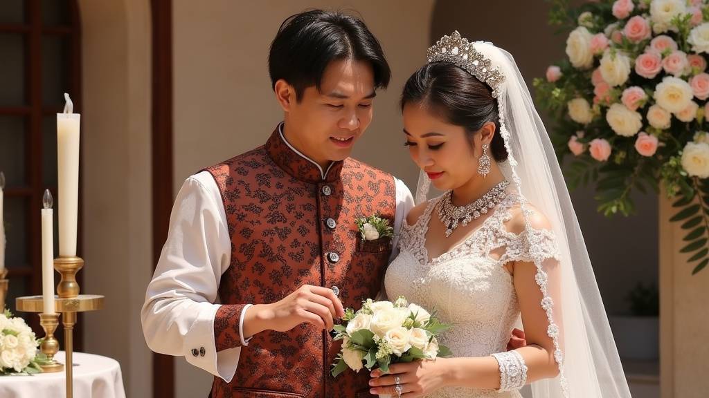 Couple heureux témoignant de leur expérience mariage oriental clé en main à Lyon