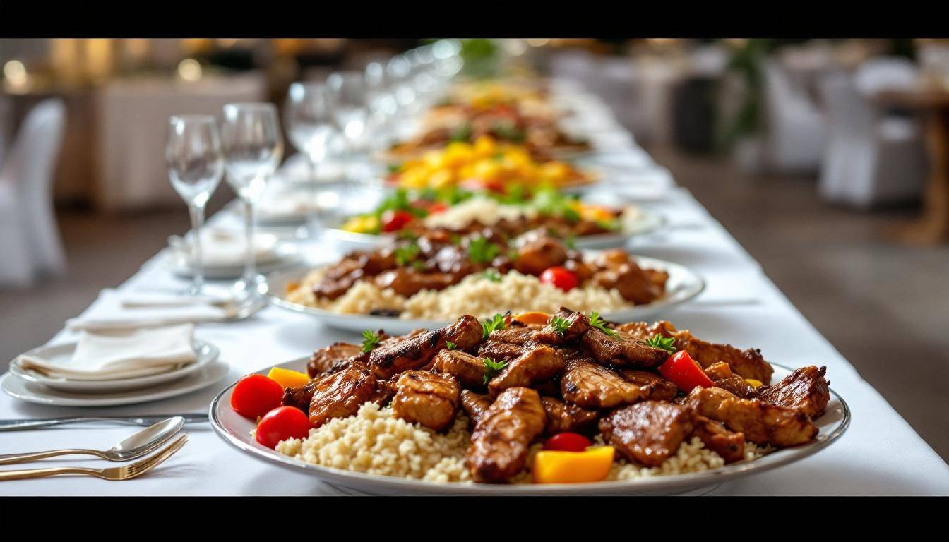 Buffet traiteur halal haut de gamme à Vénissieux avec spécialités orientales raffinées