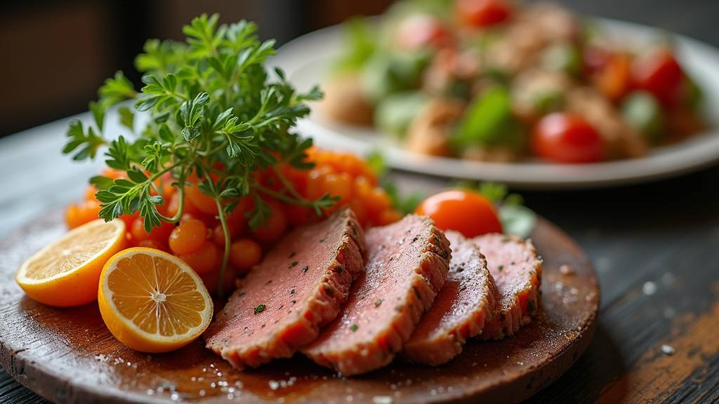 Buffet gastronomique halal élégant dans le Beaujolais